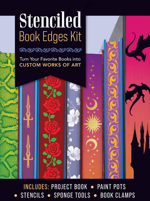Stenciled Book Edges Kit: Turn Your Favorite Books Into Custom Works of Art - Includes: Project Book, Paint Pots, Stencils, Sponge Tools, Book Clamps
