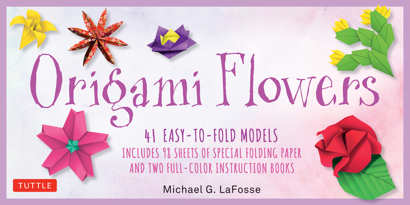 Origami Flowers Kit: 41 Easy-To-Fold Models - Includes 98 Sheets of Special Origami Paper (Kit with Two Origami Books of 41 Projects) Great for Kids a
