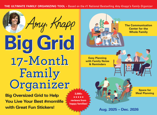 2026 Amy Knapp's Big Grid Family Organizer Wall Calendar: August 2025 - December 2026
